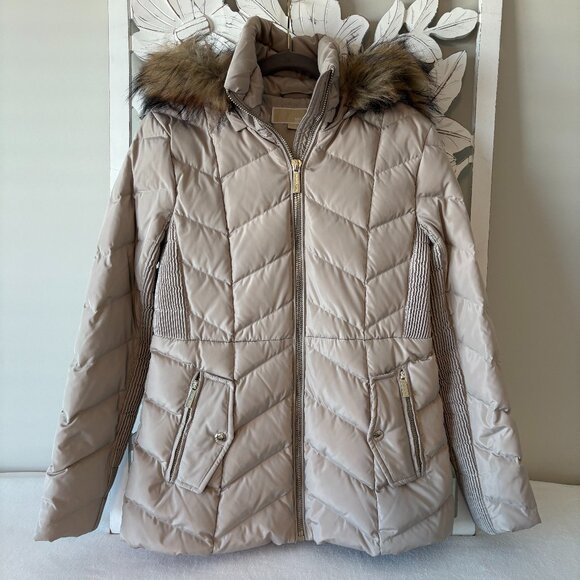 Michael Kors Fur Trimmed Hooded Winter Jacket - Picture 1 of 9